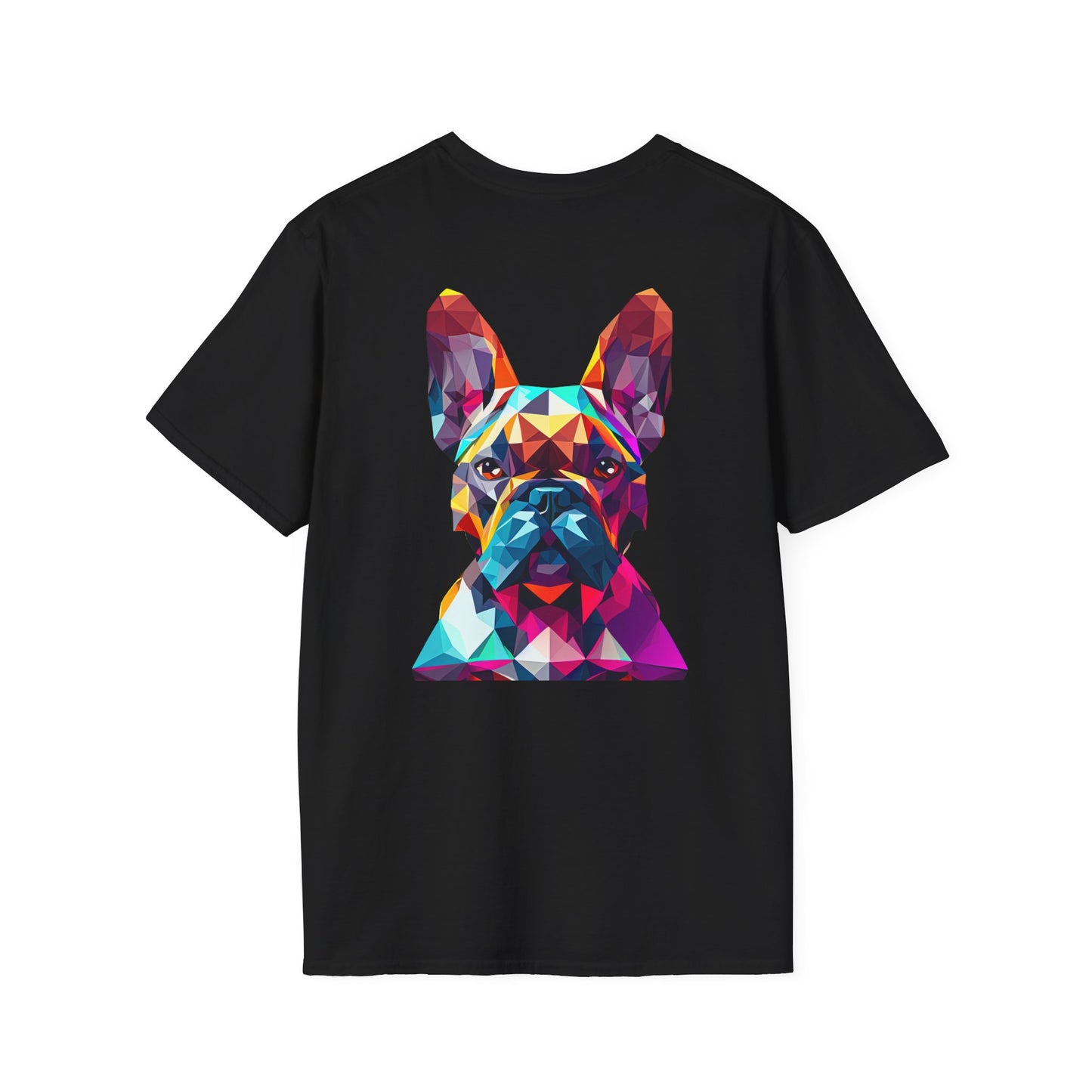 Polygon Style French Bull Dog T-Shirt - Pocket & Large Back Print