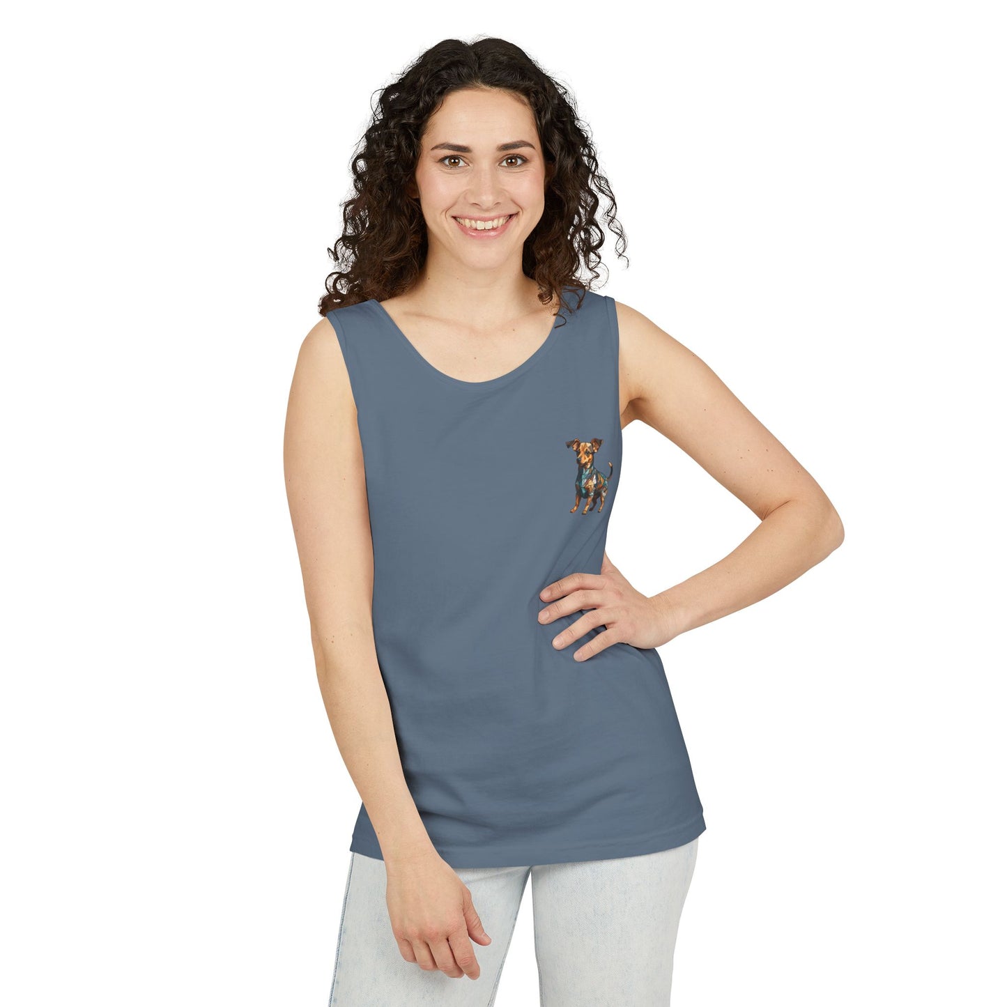 Polygon Style Pop Art Chiweenie Dog Tank Top - Front Pocket Print Only