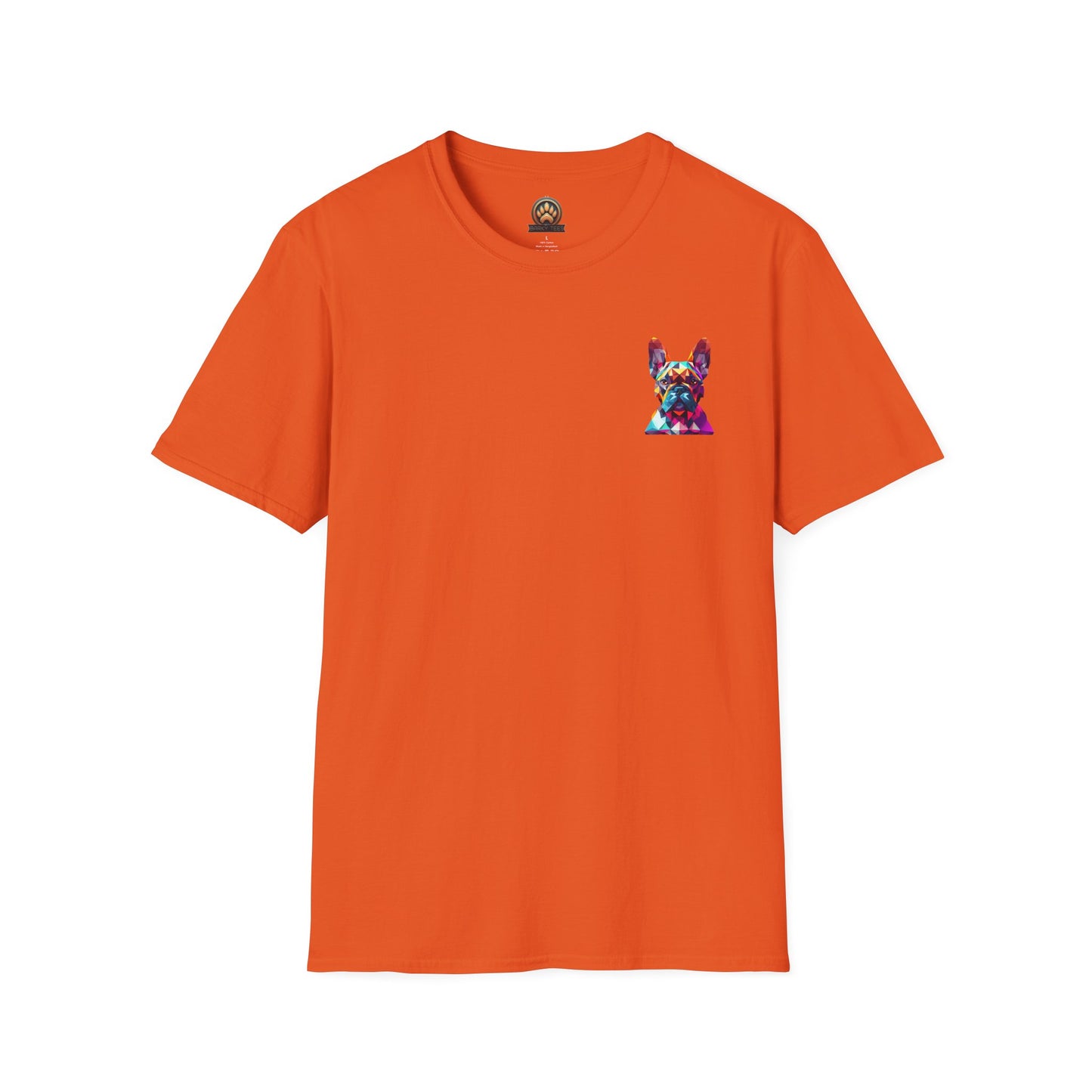 Polygon Style French Bull Dog T-Shirt - Pocket & Large Back Print