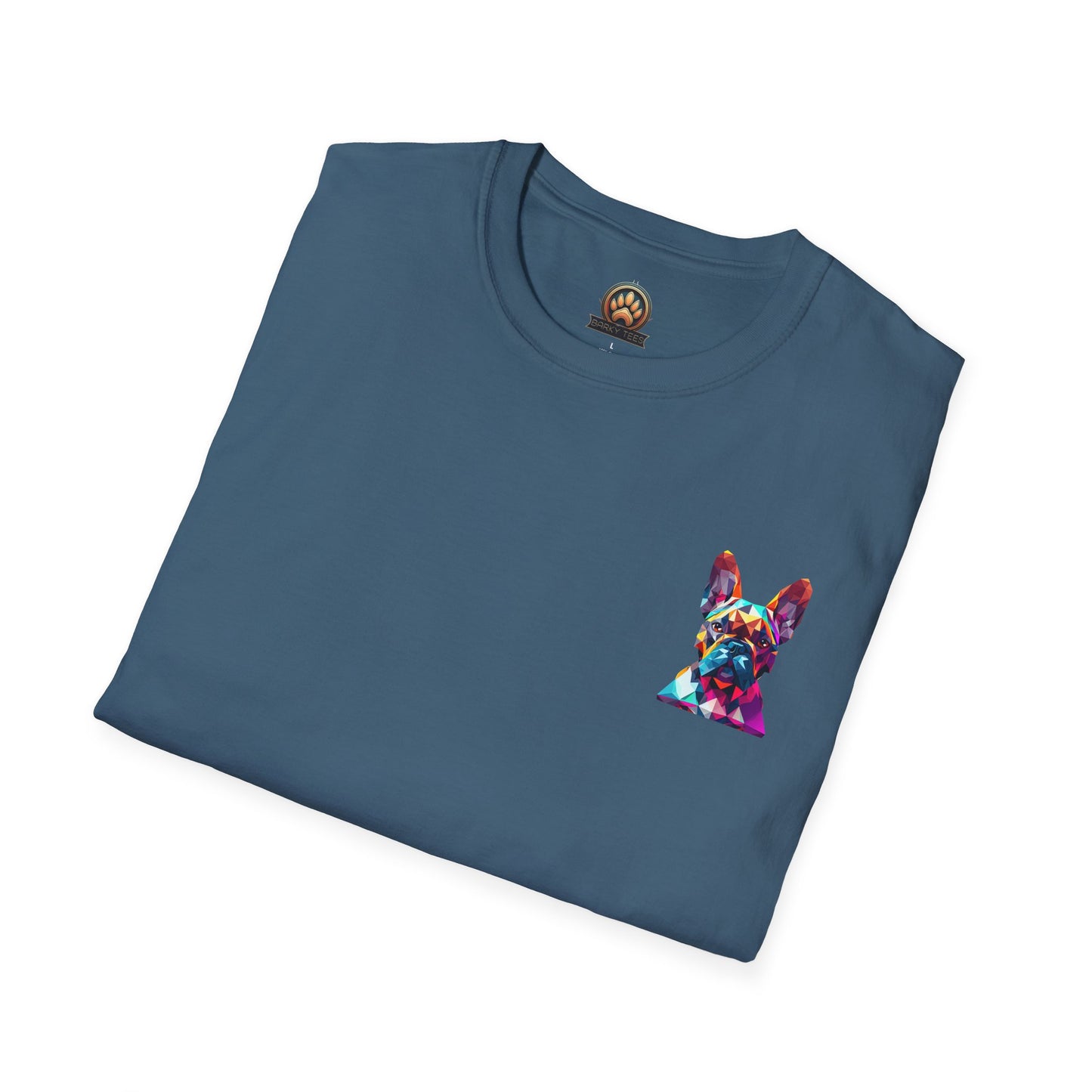 Polygon Style French Bull Dog T-Shirt - Pocket & Large Back Print