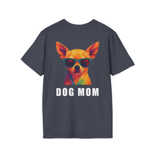 Dog Mom Tee – Polygon Chihuahua Edition - Pocket Logo and Large Back Print