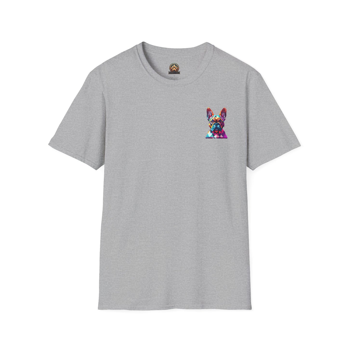 Polygon Style French Bull Dog T-Shirt - Pocket & Large Back Print