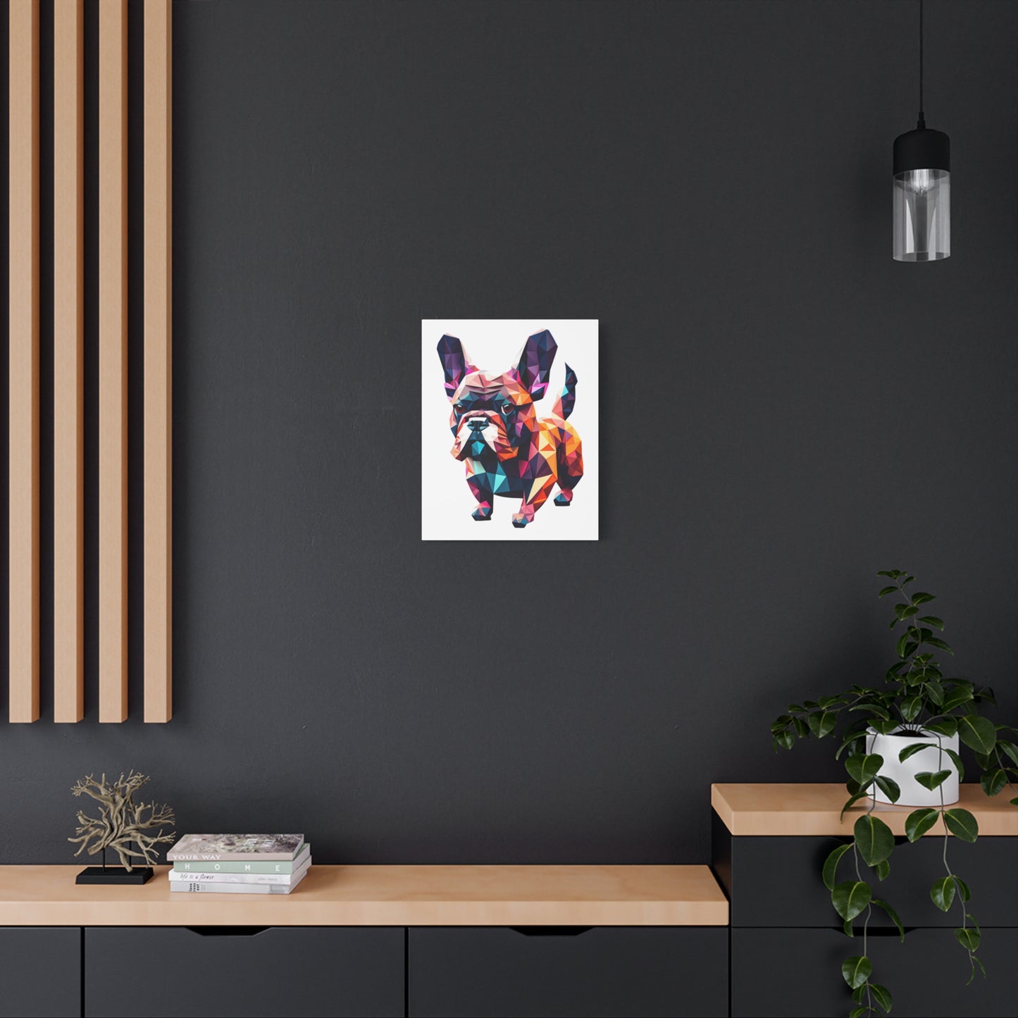 Polygon Style Pop Art French Bulldog Matte Canvas, Stretched, 1.25"