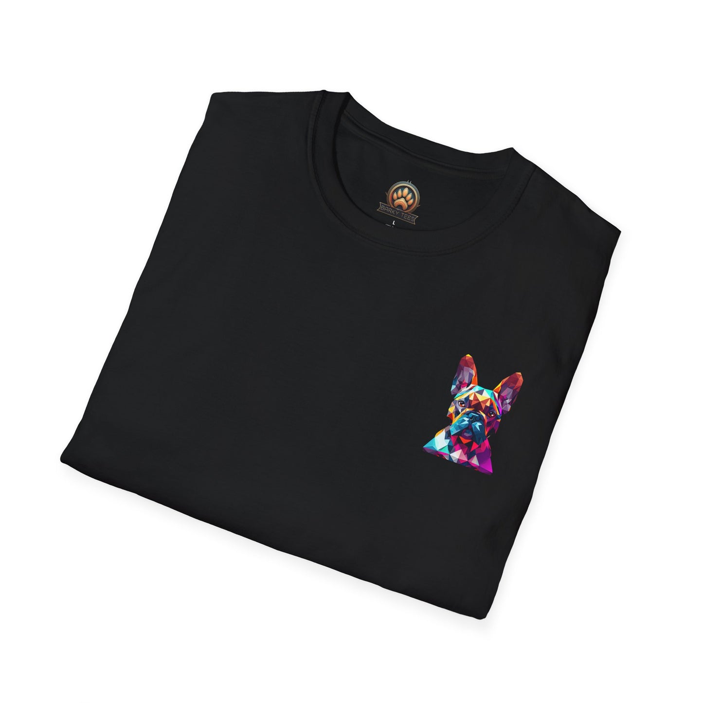 Polygon Style French Bull Dog T-Shirt - Pocket & Large Back Print