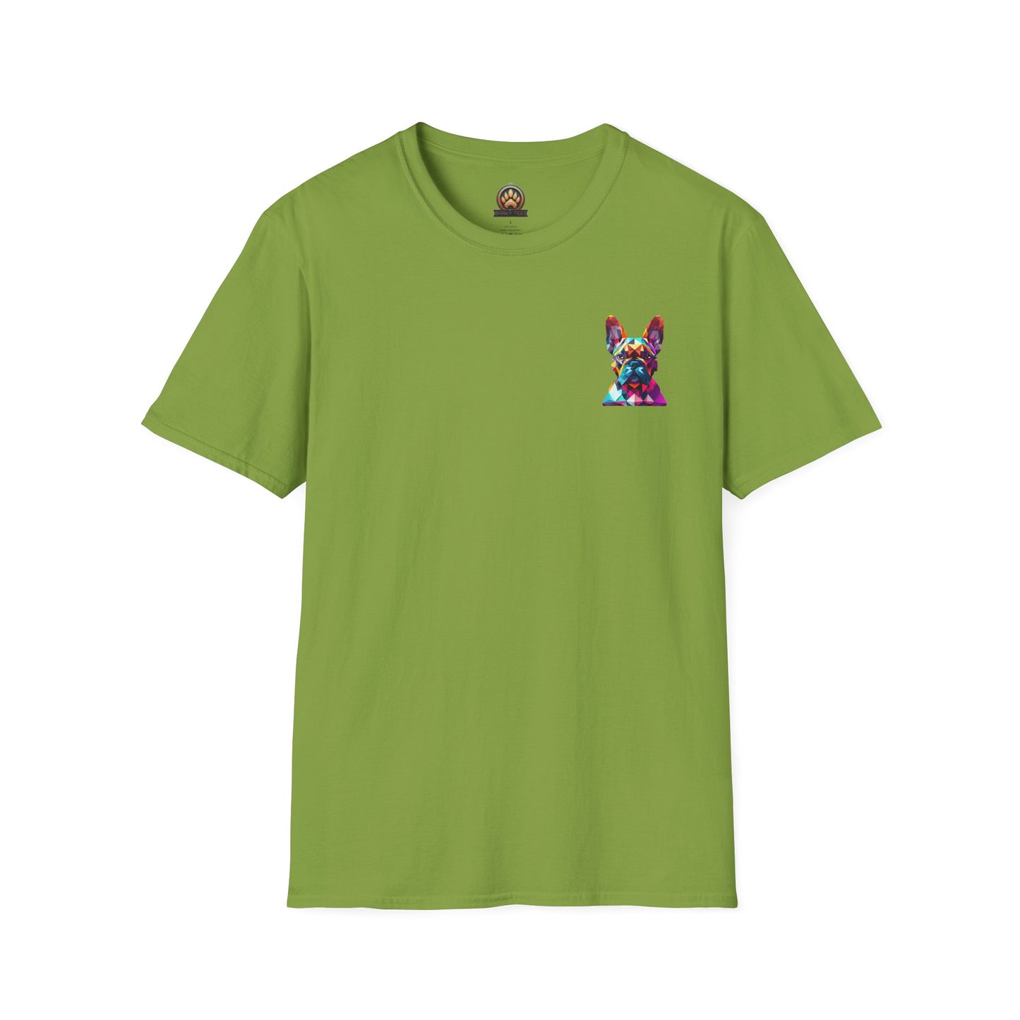 Polygon Style French Bull Dog T-Shirt - Pocket & Large Back Print