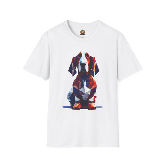 Polygon Basset Hound Tee - Large Front Print