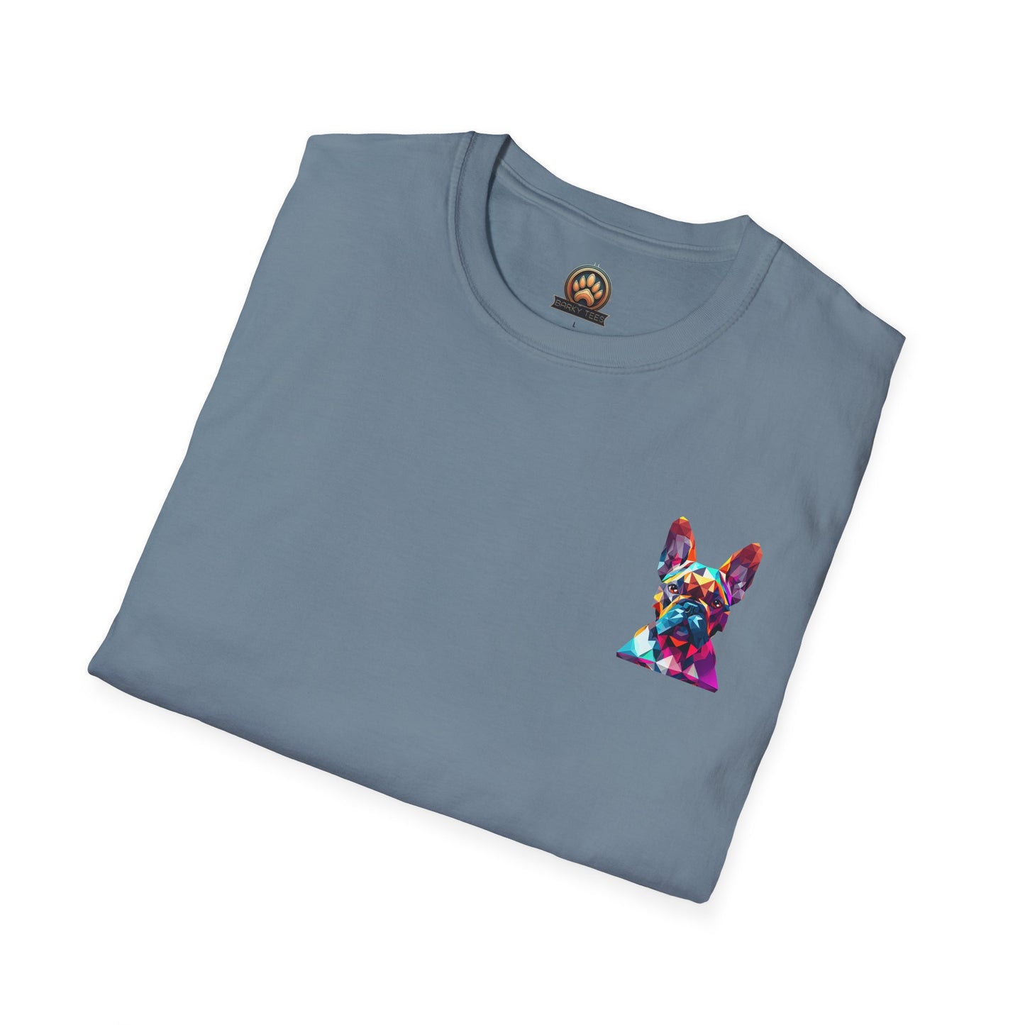 Polygon Style French Bull Dog T-Shirt - Pocket & Large Back Print