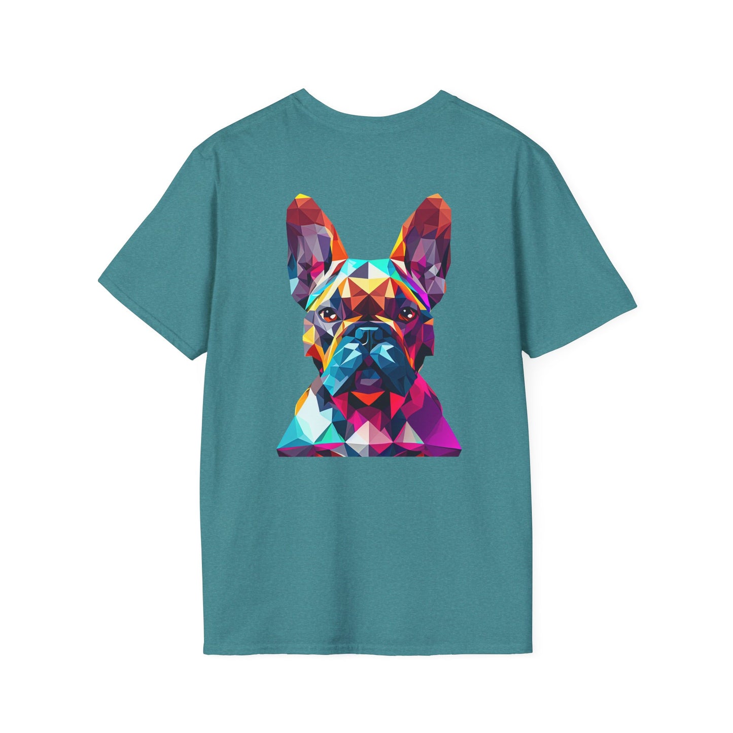 Polygon Style French Bull Dog T-Shirt - Pocket & Large Back Print