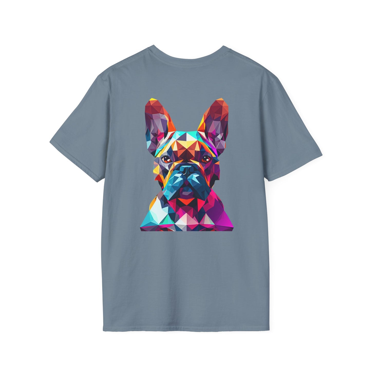 Polygon Style French Bull Dog T-Shirt - Pocket & Large Back Print