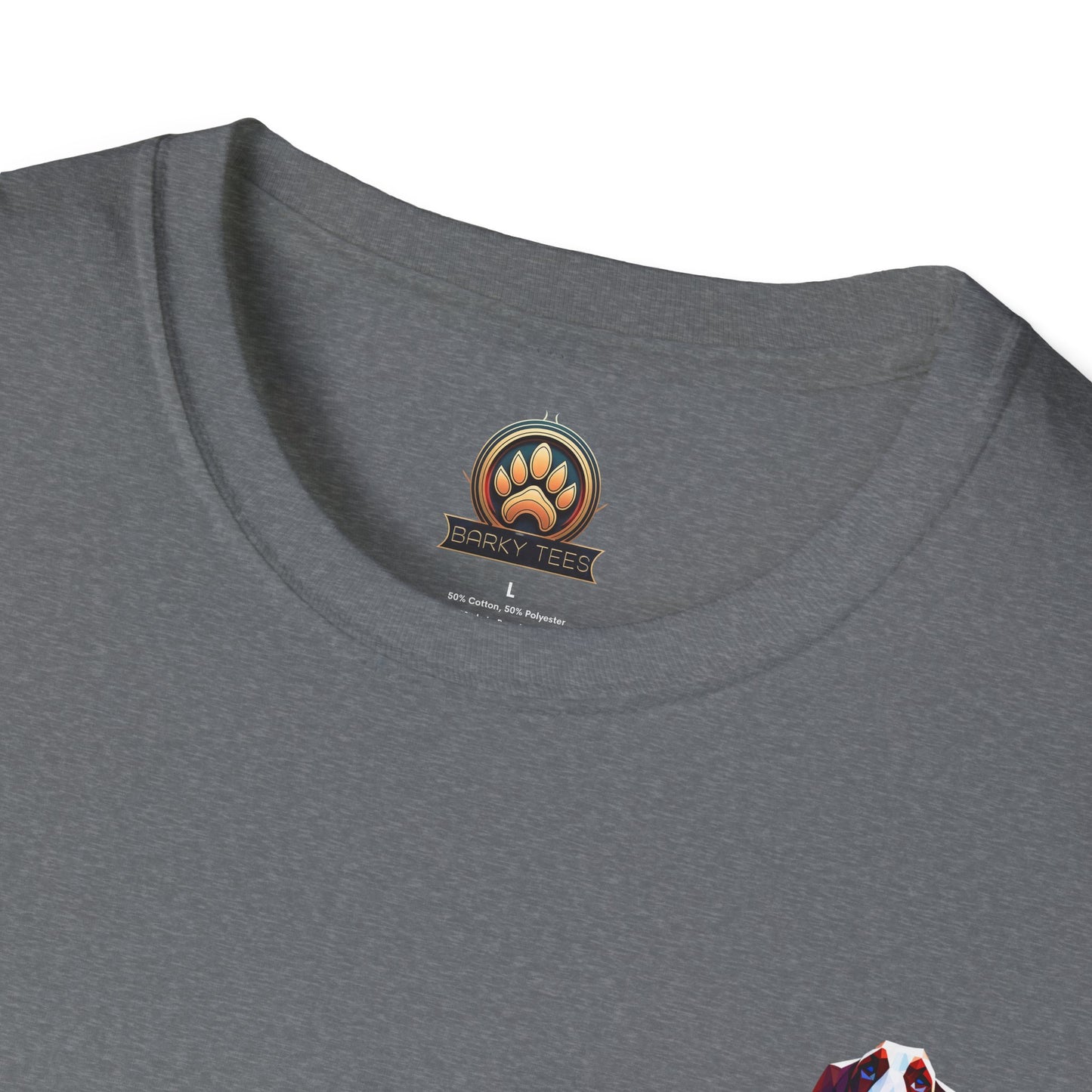 Polygon Style Pop Art Basset Hound T-Shirt - Pocket & Large Back Print