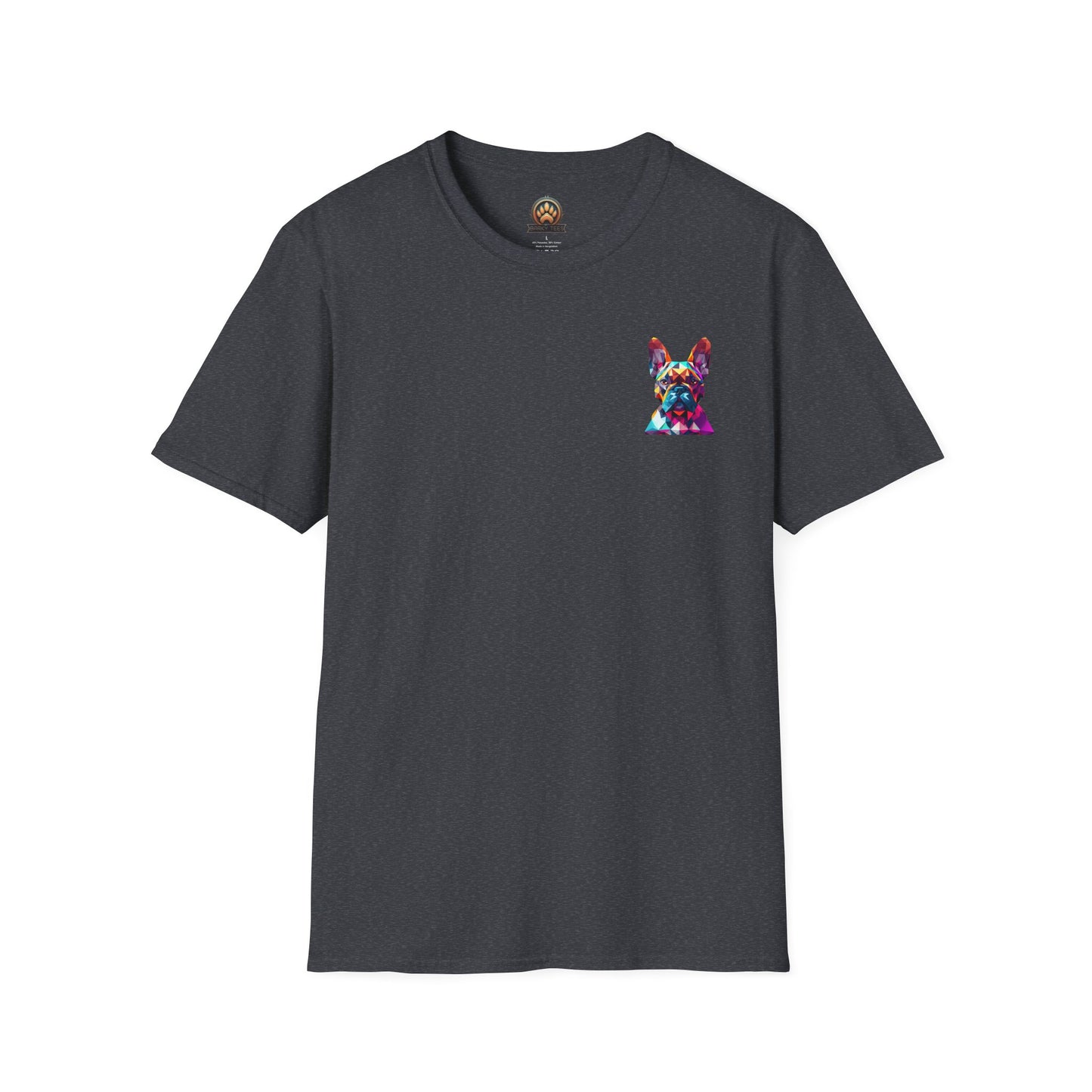 Polygon Style French Bull Dog T-Shirt - Pocket & Large Back Print