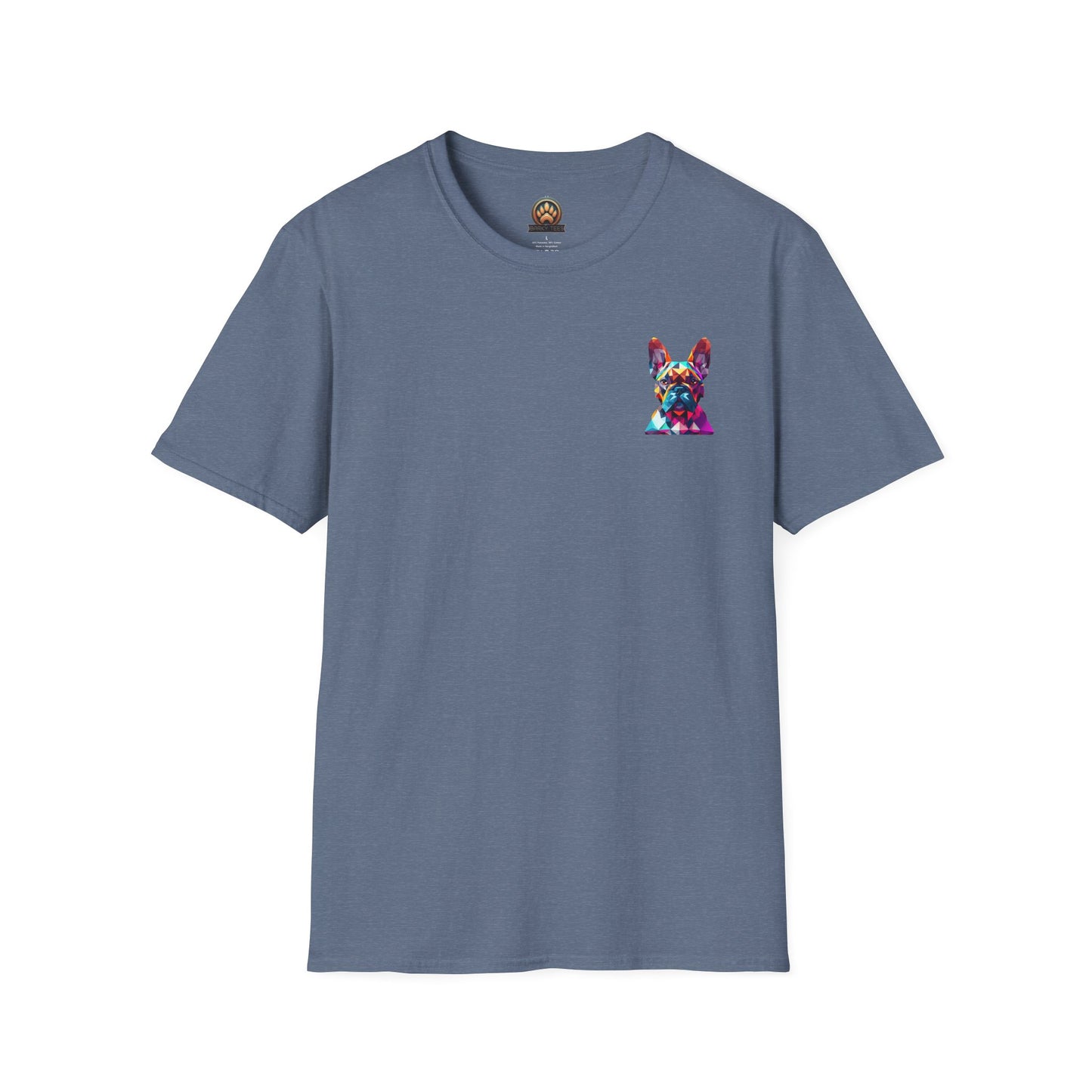 Polygon Style French Bull Dog T-Shirt - Pocket & Large Back Print