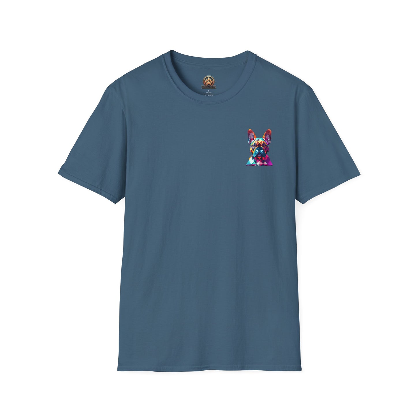 Polygon Style French Bull Dog T-Shirt - Pocket & Large Back Print