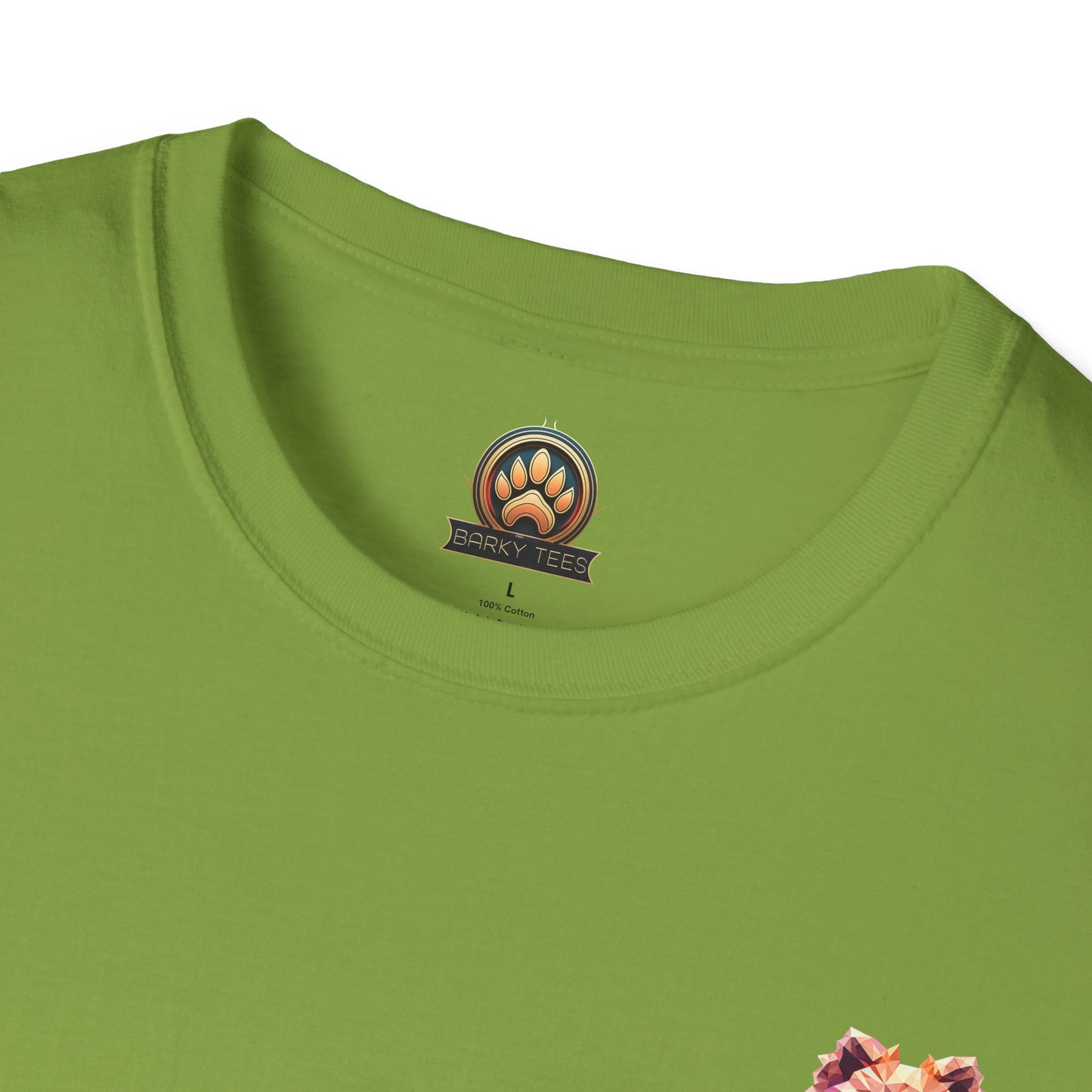 Polygon Pomeranian Dog T-Shirt - Pocket & Large Back Print