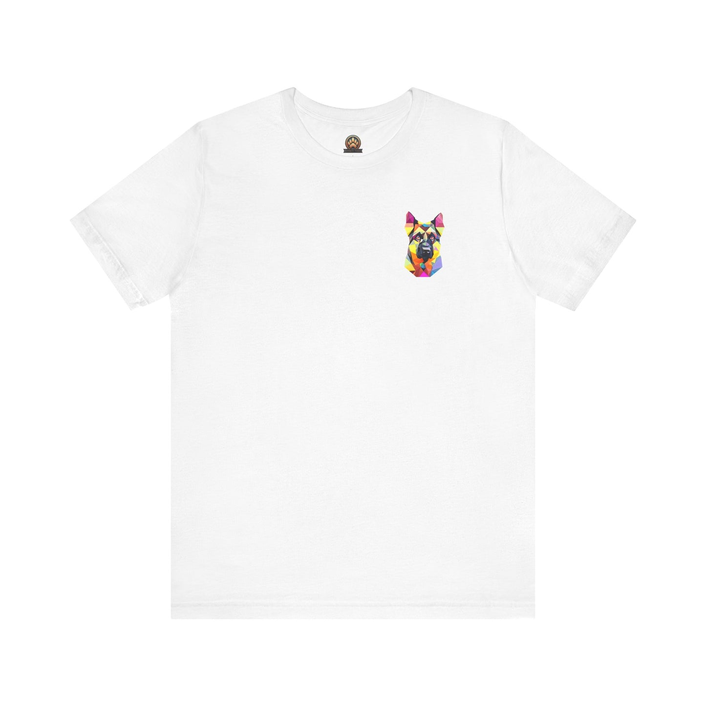 Polygon Style Pop Art German Shepherd Dog T-Shirt - Pocket & Large Back Print