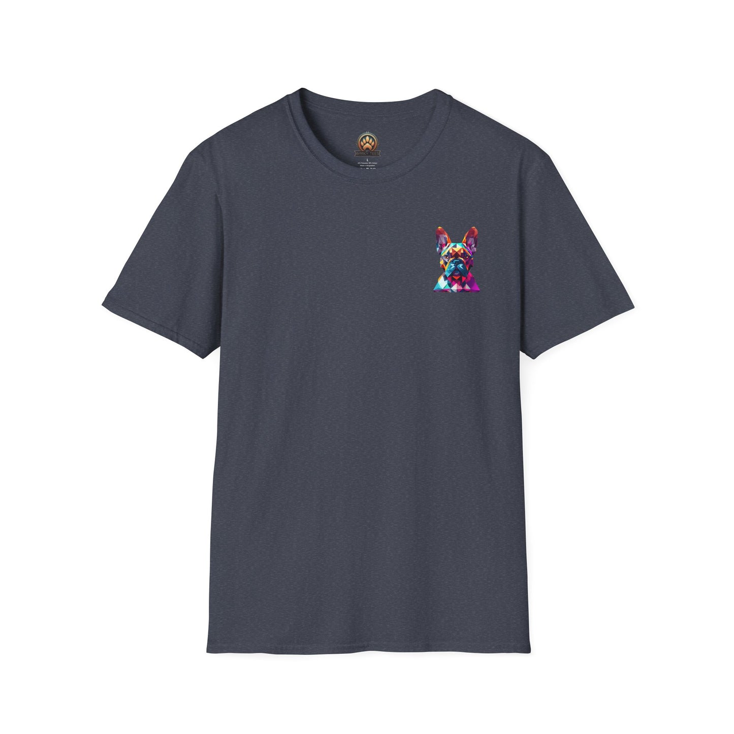 Polygon Style French Bull Dog T-Shirt - Pocket & Large Back Print