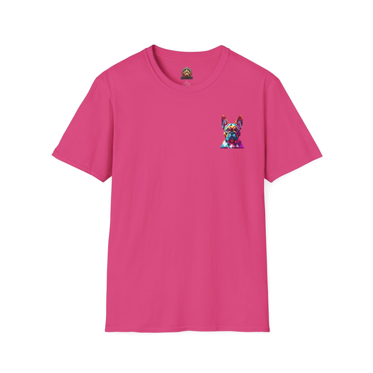 Polygon Style French Bull Dog T-Shirt - Pocket & Large Back Print