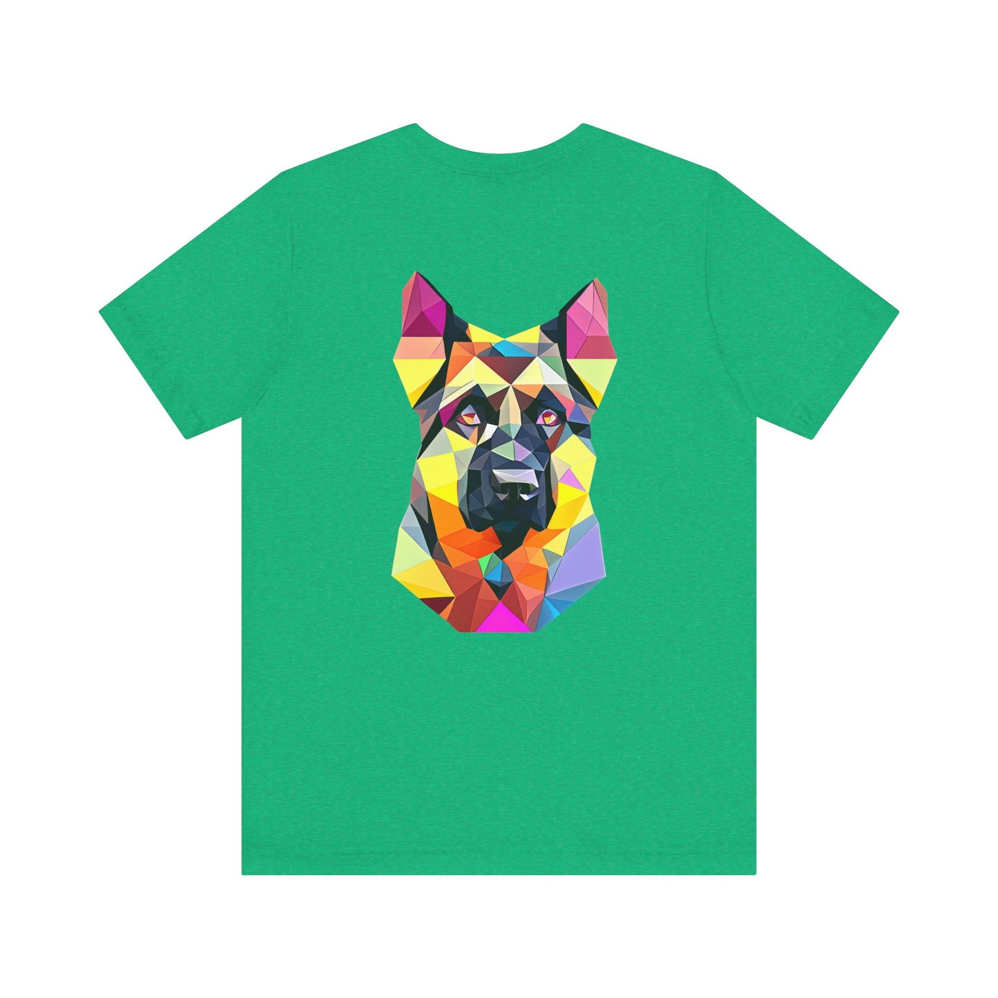 Polygon Style Pop Art German Shepherd Dog T-Shirt - Pocket & Large Back Print