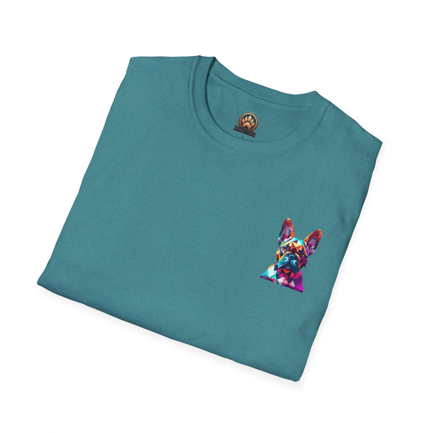 Polygon Style French Bull Dog T-Shirt - Pocket & Large Back Print