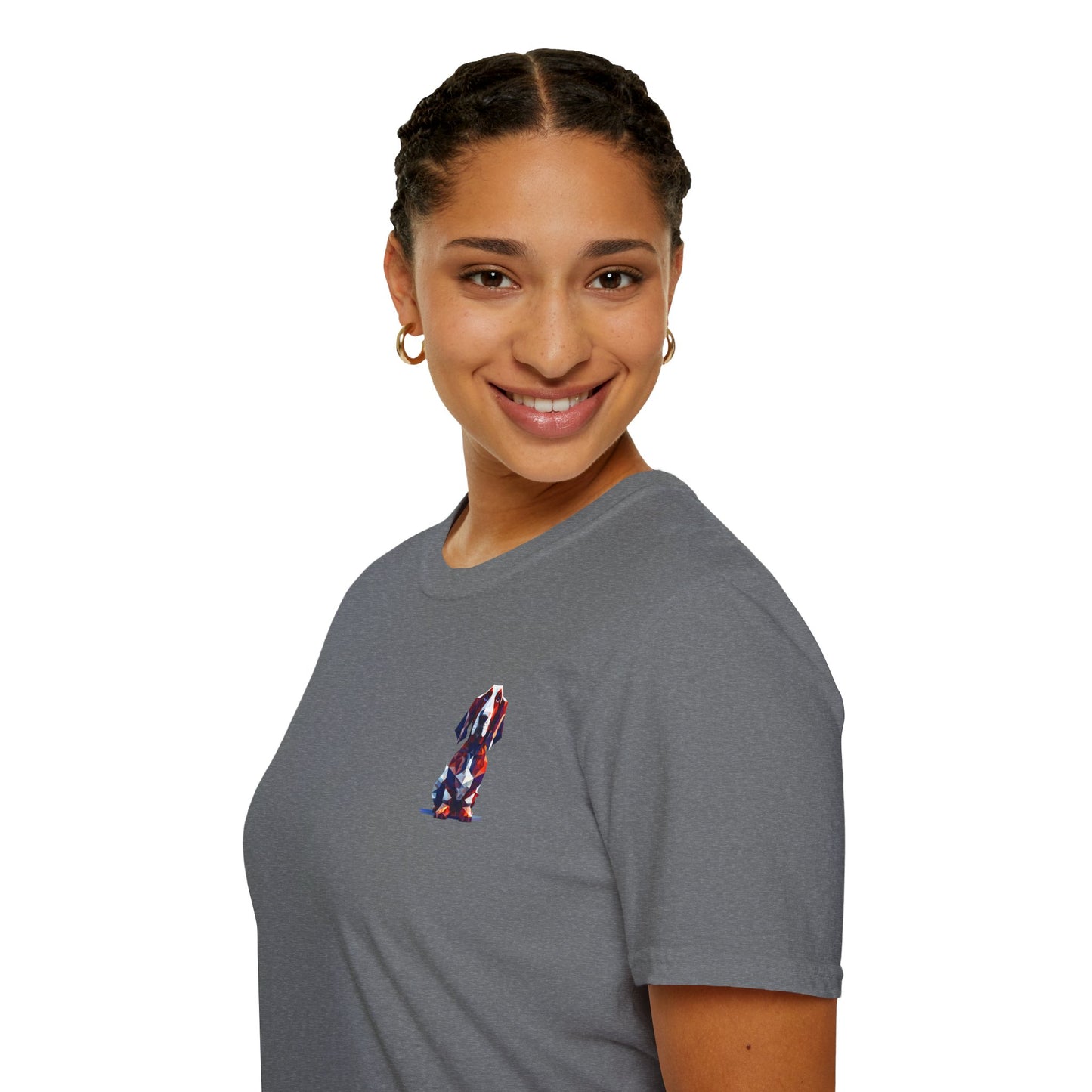 Polygon Style Pop Art Basset Hound T-Shirt - Pocket & Large Back Print