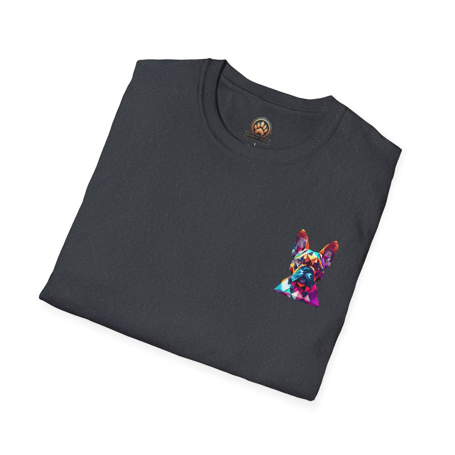 Polygon Style French Bull Dog T-Shirt - Pocket & Large Back Print