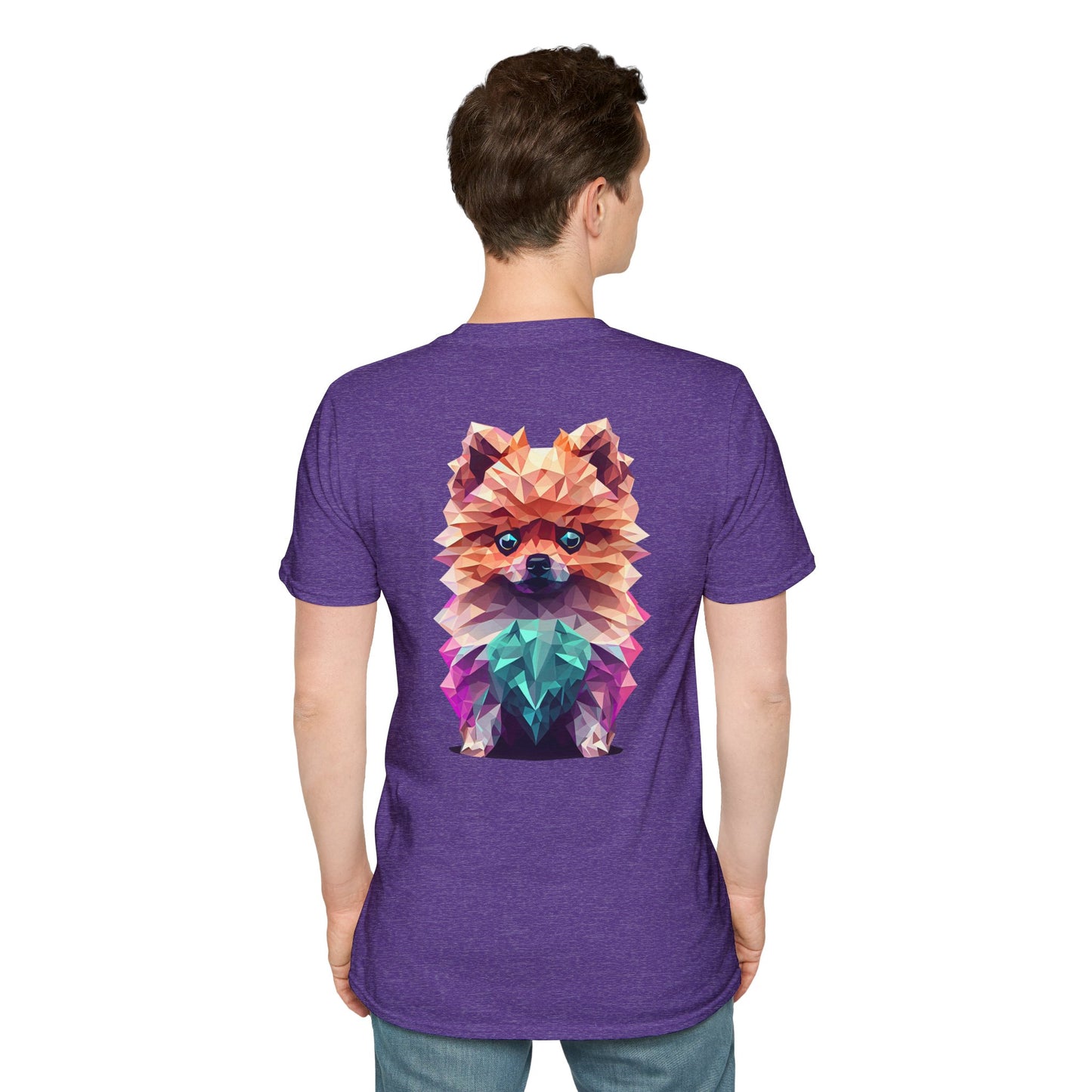 Polygon Pomeranian Dog T-Shirt - Pocket & Large Back Print
