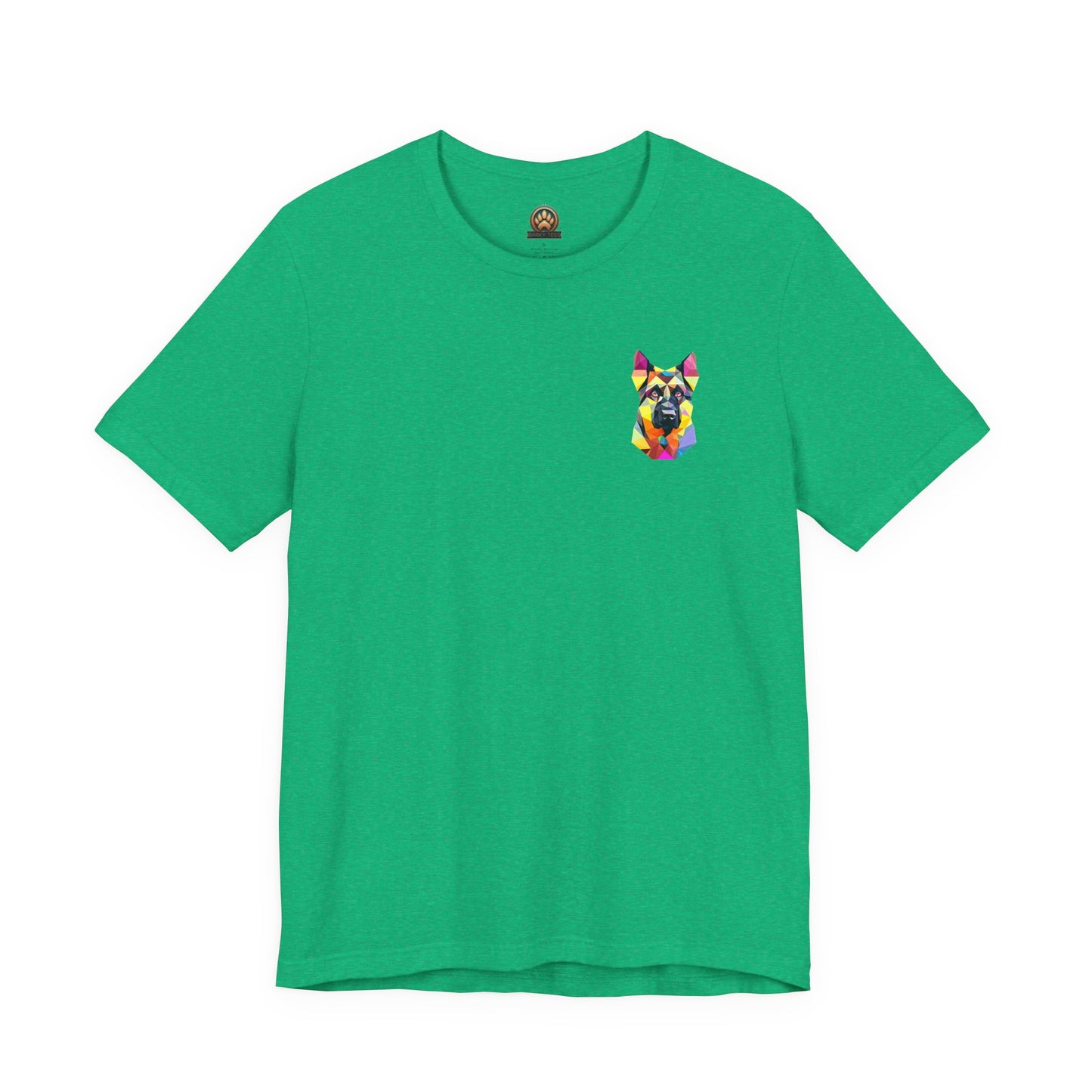 Polygon Style Pop Art German Shepherd Dog T-Shirt - Pocket & Large Back Print