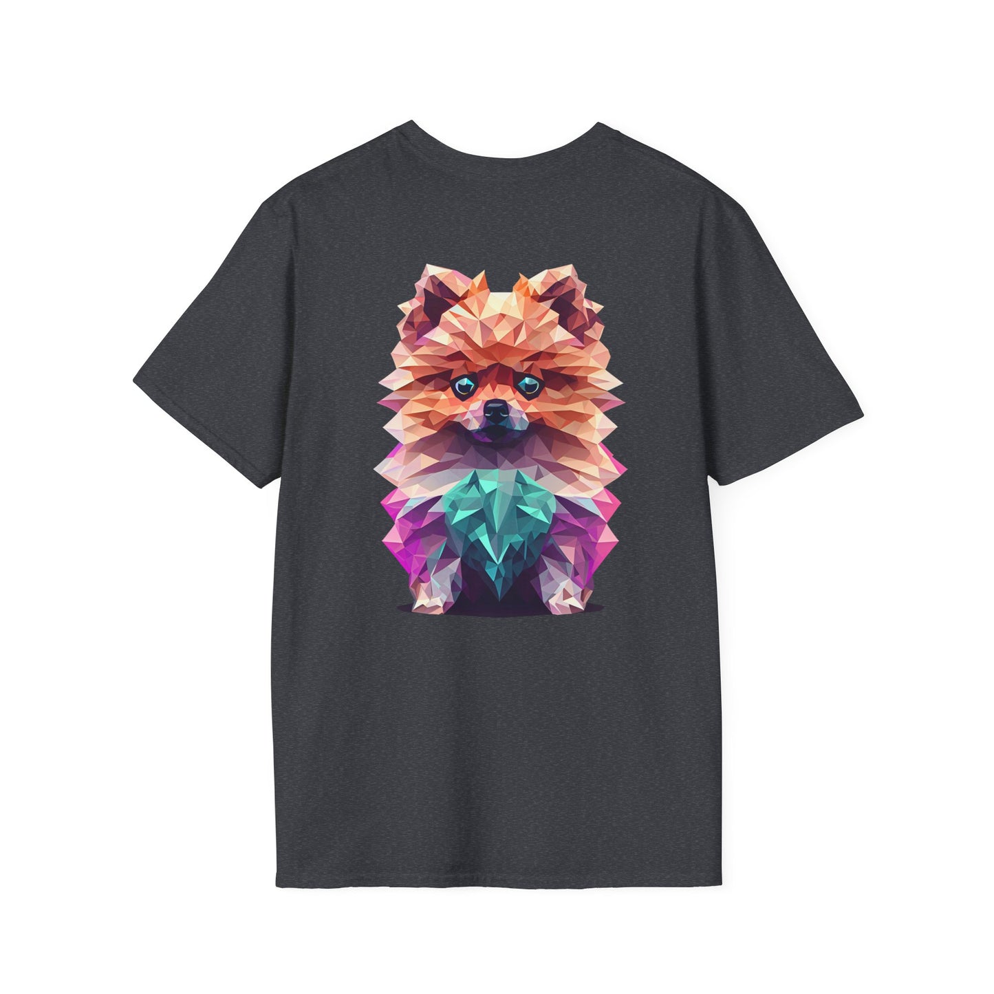Polygon Pomeranian Dog T-Shirt - Pocket & Large Back Print