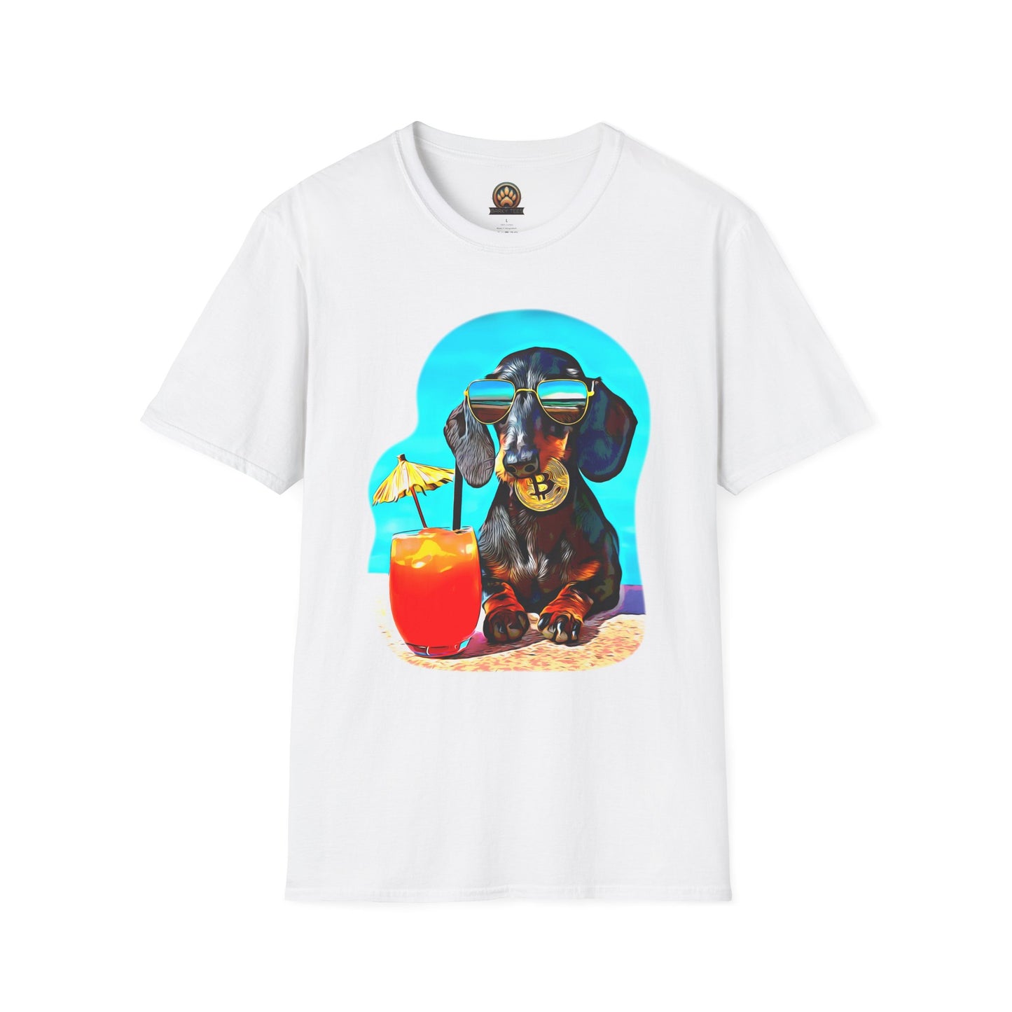 Bitcoin Dachshund Tee - Large Front Print