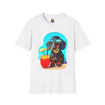Bitcoin Dachshund Tee - Large Front Print