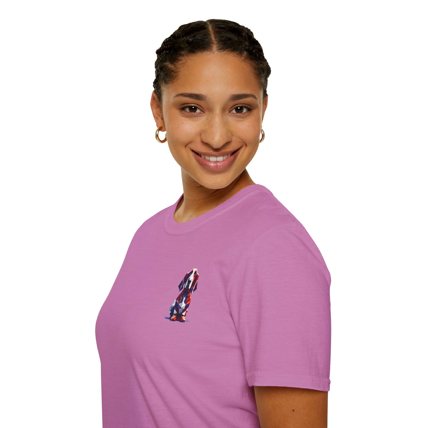 Polygon Style Pop Art Basset Hound T-Shirt - Pocket & Large Back Print