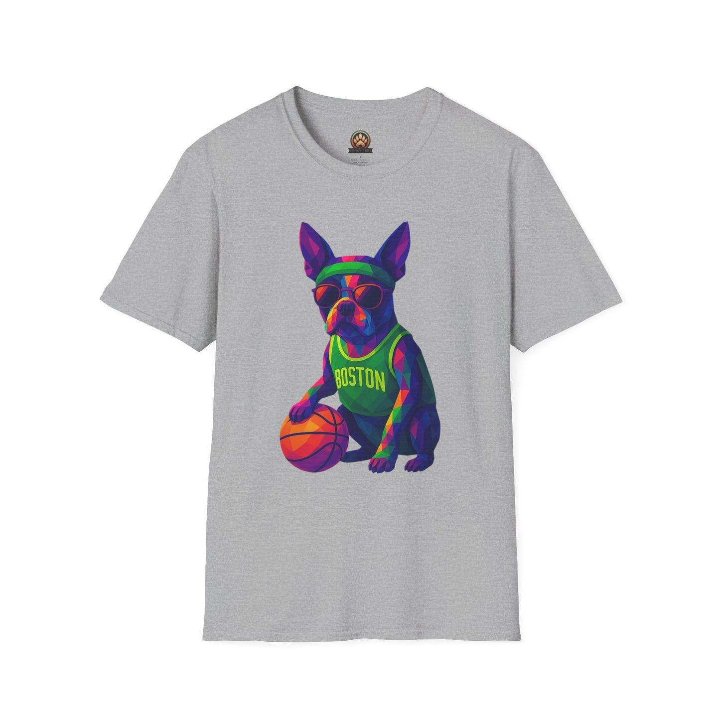 Boston Terrier Basketball Tee - Large Front Print
