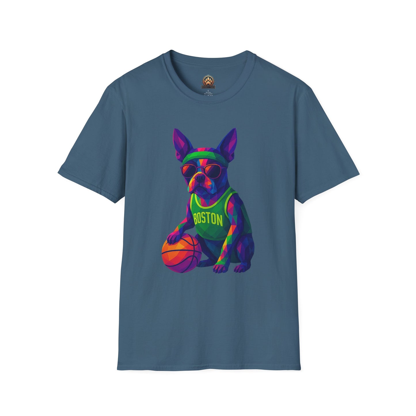 Boston Terrier Basketball Tee - Large Front Print