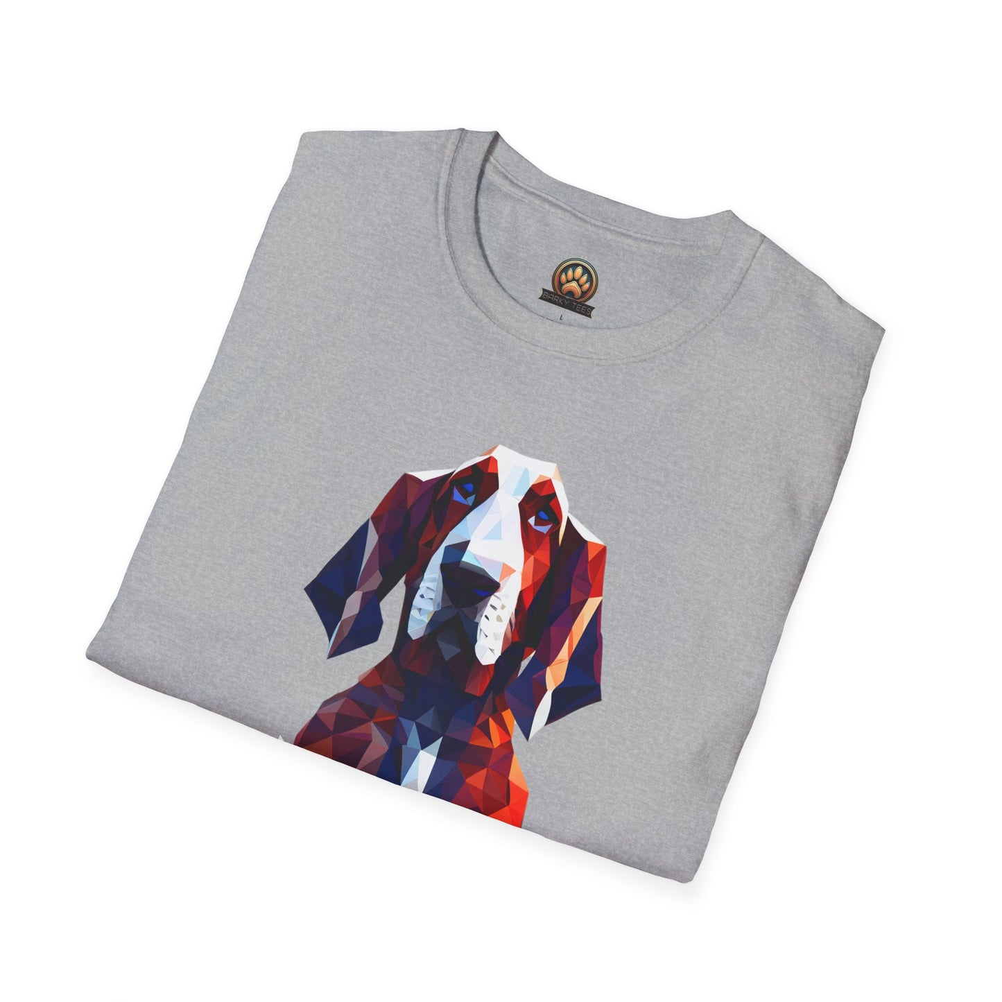 Polygon Basset Hound Tee - Large Front Print