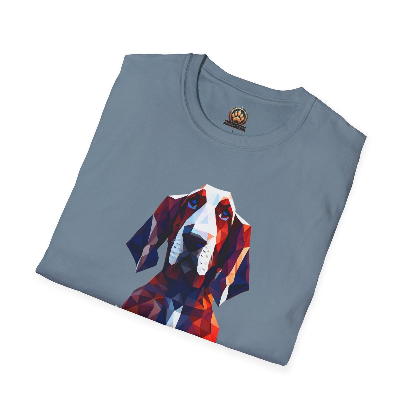 Polygon Basset Hound Tee - Large Front Print
