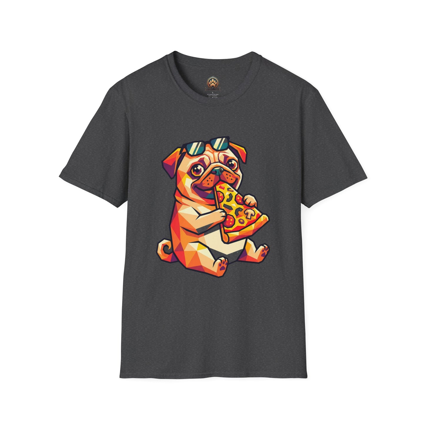 Pizza Pug Tee - Large Front Print