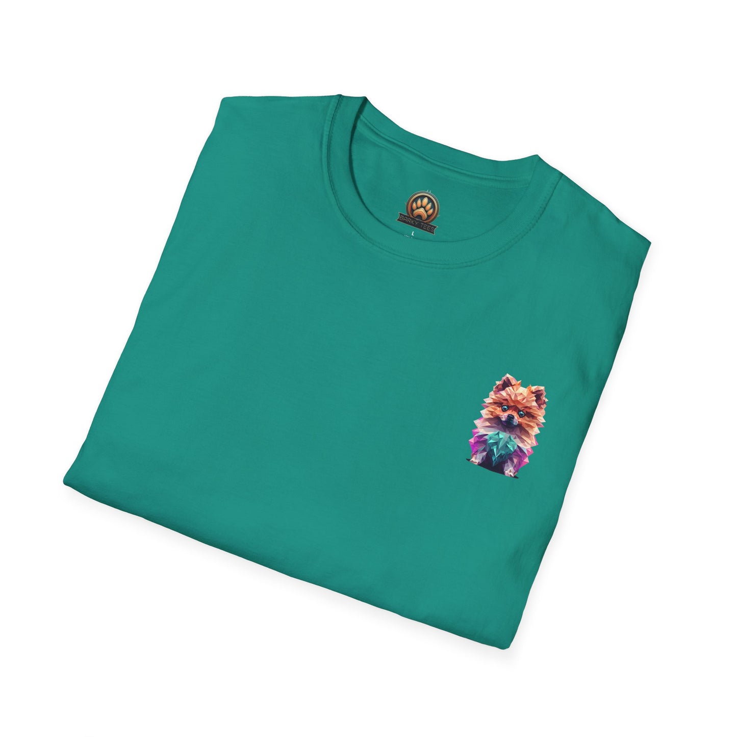 Polygon Pomeranian Dog T-Shirt - Pocket & Large Back Print