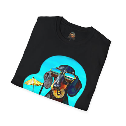 Bitcoin Dachshund Tee - Large Front Print
