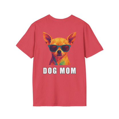Dog Mom Tee – Polygon Chihuahua Edition - Pocket Logo and Large Back Print
