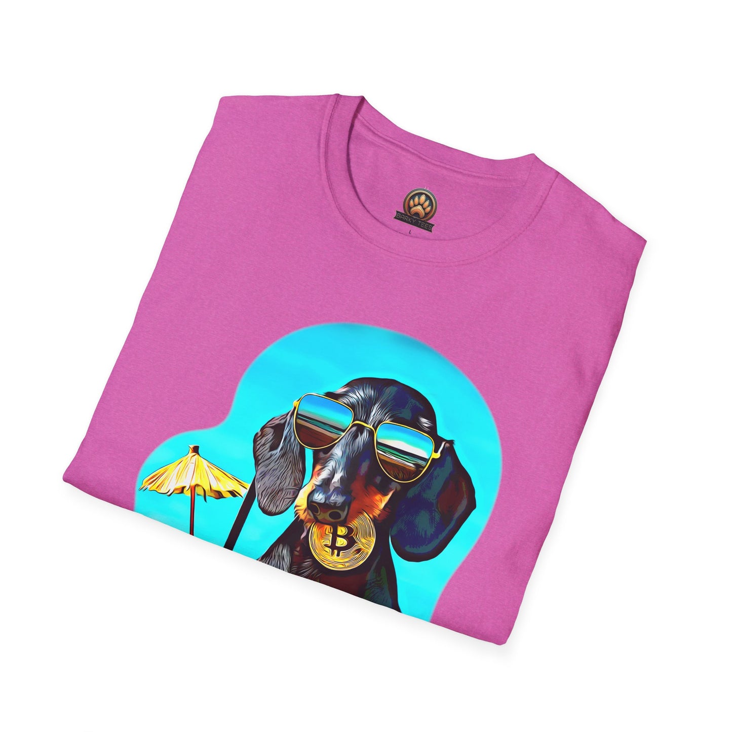 Bitcoin Dachshund Tee - Large Front Print