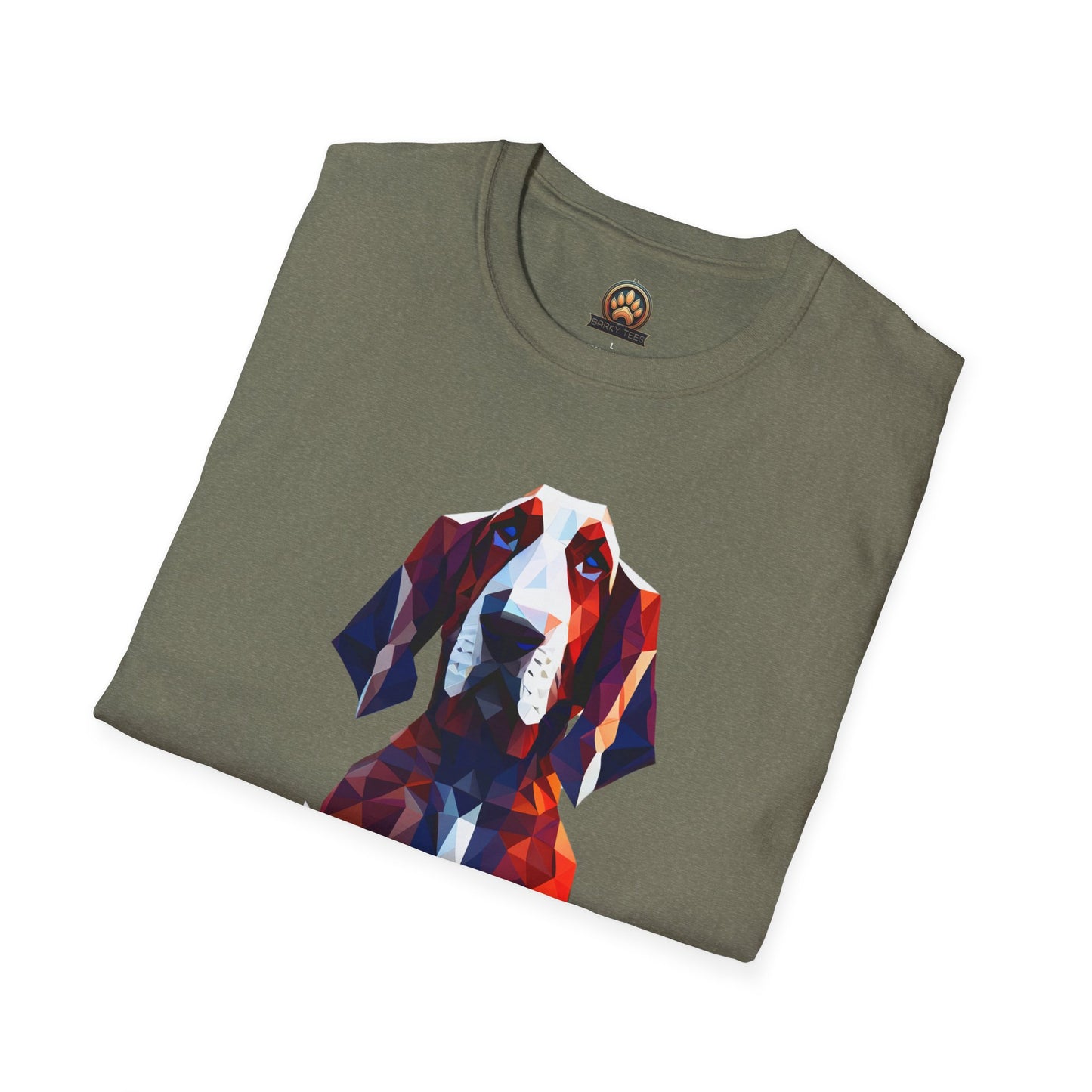Polygon Basset Hound Tee - Large Front Print