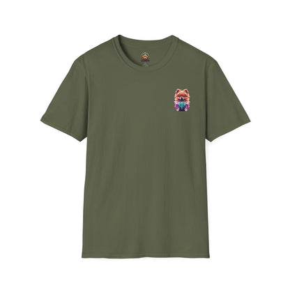 Polygon Pomeranian Dog T-Shirt - Pocket & Large Back Print