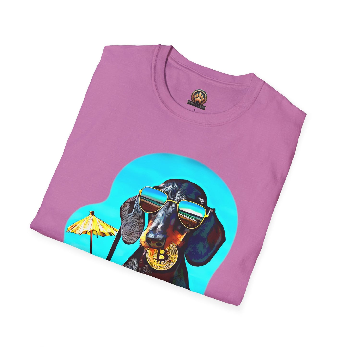 Bitcoin Dachshund Tee - Large Front Print