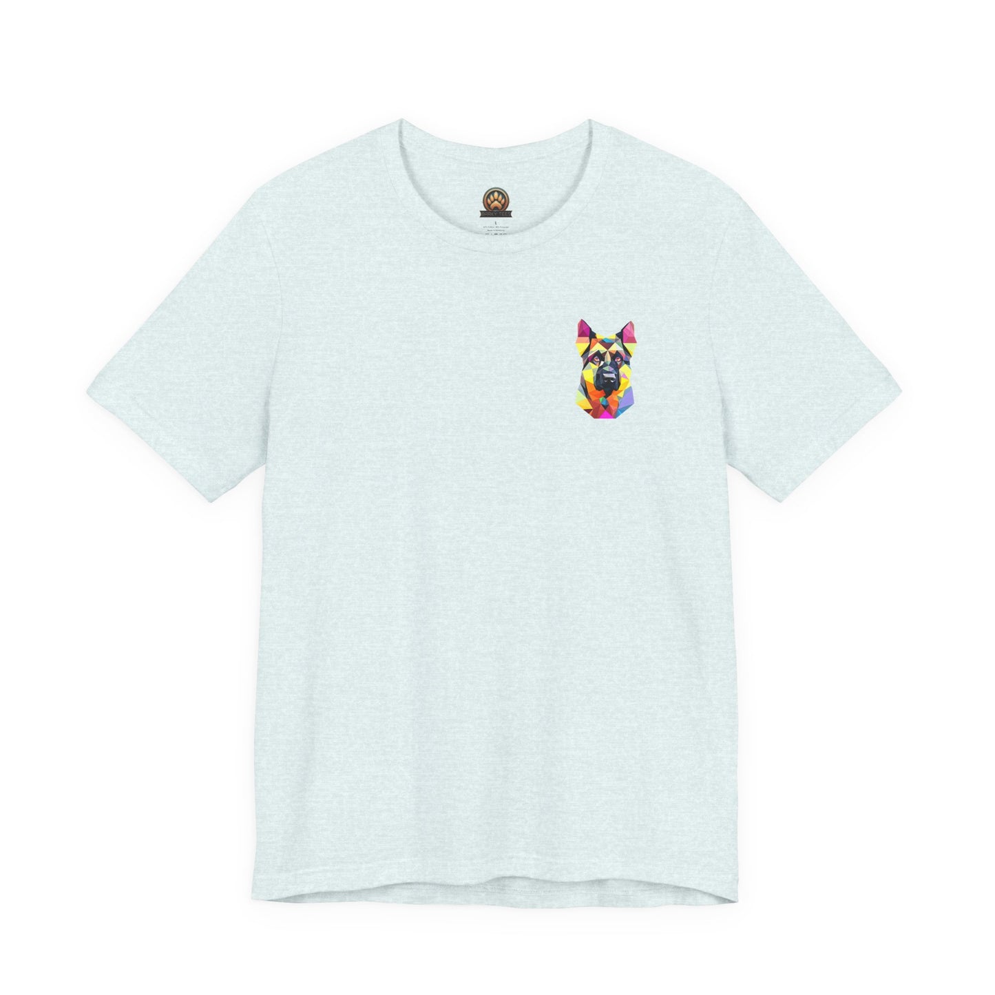 Polygon Style Pop Art German Shepherd Dog T-Shirt - Pocket & Large Back Print