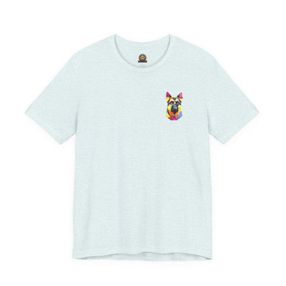 Polygon Style Pop Art German Shepherd Dog T-Shirt - Pocket & Large Back Print
