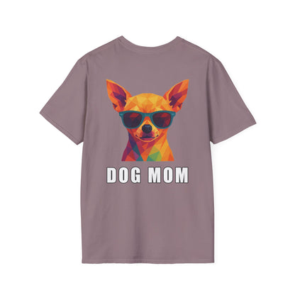 Dog Mom Tee – Polygon Chihuahua Edition - Pocket Logo and Large Back Print
