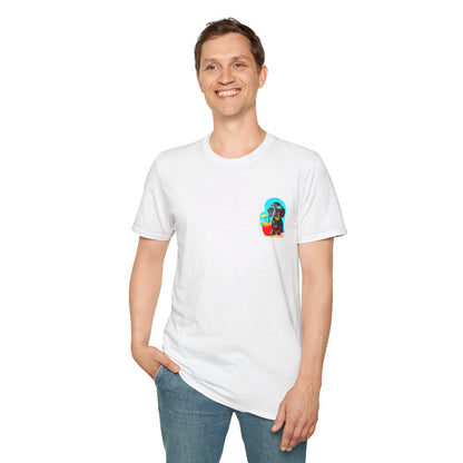 Bitcoin Dachshund Chillin Poolside T-Shirt - Pocket & Large Back Print