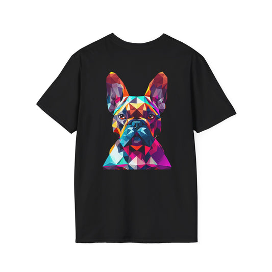 Polygon Style French Bull Dog T-Shirt - Pocket & Large Back Print