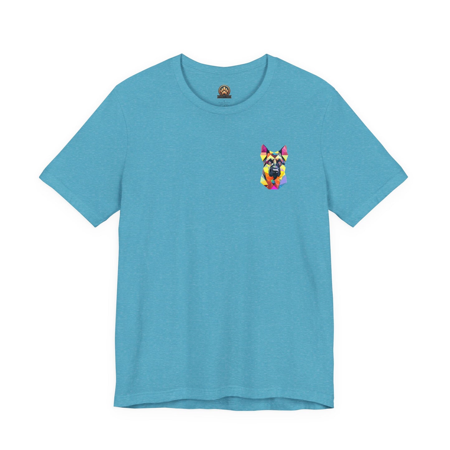 Polygon Style Pop Art German Shepherd Dog T-Shirt - Pocket & Large Back Print