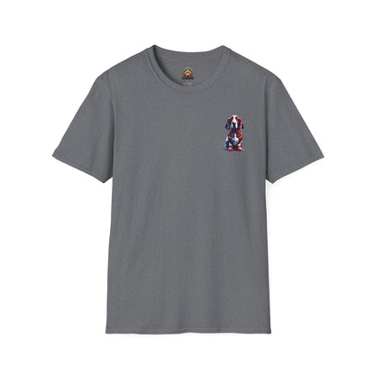 Polygon Style Pop Art Basset Hound T-Shirt - Pocket & Large Back Print